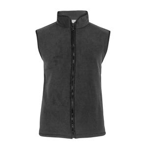 Chaleco sin mangas gris oscuro de poliéster/nailon con cremallera completa y cuello alto para hombre, ropa exterior de forro polar, estilo casual, marca personalizada - Product Image 3