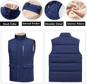 Vêtements d'extérieur veste chaude rembourré doudoune hommes vêtements d'extérieur d'hiver gilets doudoune polaire doublé matelassé gilet décontracté sans manches veste 2025 - Product Image 1