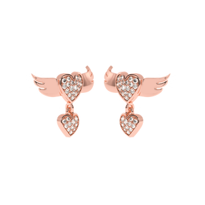 ต่างหูเพชรธรรมชาติขนาด0.35กะรัตมีปีกทรงหยดน้ำ | สีคมชัด VS-SI - Product Image 2