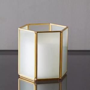 Dernière bougie chauffe-plat en or et marbre, pièce maîtresse de table en métal votif pour les décorations de mariage, la décoration intérieure, finition dorée - Product Image 3