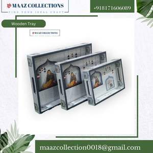 Bandeja decorativa de madera de estilo antiguo, accesorio de decoración para comida - Product Image 2