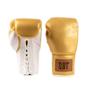 QST Most Demanded Gold <b>Lace</b> Up Boxing <b>Gloves</b> In High Quality Cowhide Leather With Your Custom Logo & Design Boxing Fight <b>Gloves</b> - Product Image 1