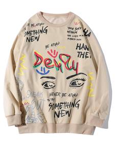 Sudadera con estampado personalizado de alta calidad para hombre, últimos diseños, sudaderas con cuello redondo de lana de algodón - Product Image 4