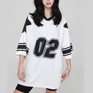 Maillot de football américain en maille 2026 pour équipe personnalisée, impression numérique, manches courtes, coupe ample pour adultes - Product Image 1