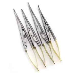 Castroviejo Micro Porte-Aiguille 18.5cm/20cm Serrure Droite/Incurvée En Acier Manuel Ensemble D'instruments Chirurgicaux Hosanna Chirurgical CE - Product Image 2