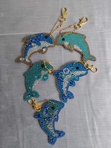 beaded pink tiger lily flower bag charm or keychain seed bead embroidery purse charm pendant <b>keyring</b> for her - Product Image 3