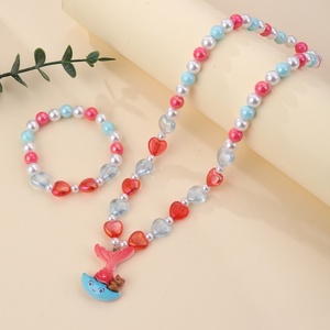 ชุดเครื่องประดับสร้อยคอและกำไลข้อมือรูปหมีและปลาสำหรับเด็กผู้หญิง ชุดเจ้าหญิงสำหรับแต่งตัวเล่นบทบาทสมมติ ของขวัญสำหรับงานปาร์ตี้ ของชำร่วยงานปาร์ตี้ - Product Image 5