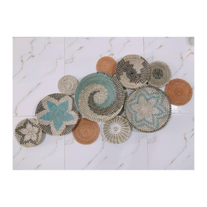 Tampons et tapis de jonc de mer artisanaux plaque murale décorations pour la maison, jonc de mer tenture murale tasse à thé sous-verres décoration de la maison - Product Image 5