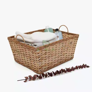 Cesta de lavandería de ratán hecha a mano con asas fuertes para un conveniente Almacenamiento de toallas y organización del hogar - Product Image 2