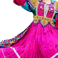 Nouvelle collection 2024 : Robe longue bohème indienne Banjara brodée en dentelle, avec pompons et boutons, 100 % coton, modèle une pièce.