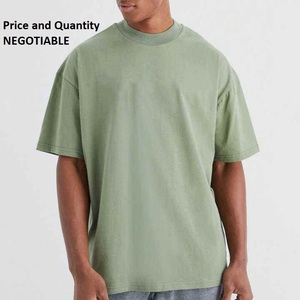 Camiseta de Manga Corta Extra Grande para Hombre, 100% Algodón de Primera Calidad, Ligera, Color Sólido, Logotipo Personalizado, Efecto Desteñido por el Sol - Product Image 1