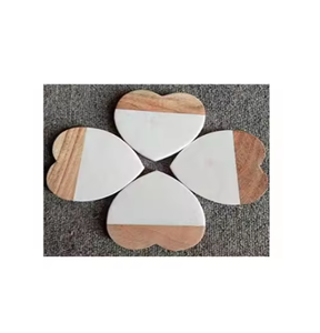 Premium Quality Handmade Wooden & <b>Marble</b> <b>Coasters</b> with Best Design Cubic Pattern for Weddings & Events Table Decor Anti-Slip - Product Image 6