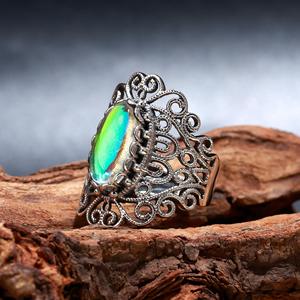 Piedra preciosa de topacio místico Natural de corte ovalado de la mejor calidad, joyería hecha a mano de Plata de Ley 925 sólida, anillo estampado de plata de ley 925 - Product Image 1