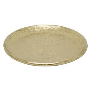 Plateau de conception martelé en métal de cuivre de qualité exclusive décoration de forme ronde de fantaisie plateau standard antique de luxe pour la meilleure vente - Product Image 2