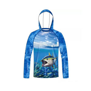 Camisa de pesca unisex hecha en fábrica Ropa deportiva al aire libre Sublimación Sudaderas con capucha de pesca de secado rápido para hombres - Product Image 5