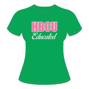 T-shirt vert en coton 100% avec broderie en chenille, éducation HBCU, sororité grecque Divine Nine, vêtements personnalisés - Product Image 1