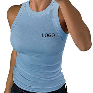 Custom OEM Women Tank <b>Tops</b> Summer Sleeveless Basic <b>Cami</b> <b>Top</b> Shirt Slim Knit Ribbed Racerback Blouses - Product Image 3