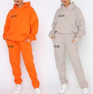 Fabricant personnalisé 2 pièces uni polaire coton Sherpa survêtement Jogger sport à capuche et pantalons de survêtement ensembles Joggers pour femmes - Product Image 6