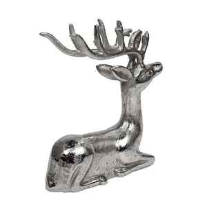 Nouveau cerf décoration debout aluminium renne métal argent Statue décorative décorative pour salon fabricant de gros - Product Image 2