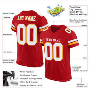 Vente en gros de T-shirts en maille de meilleure qualité Maillot de football américain Imprimé par sublimation Streetwear Maillot surdimensionné à manches quarts - Product Image 4