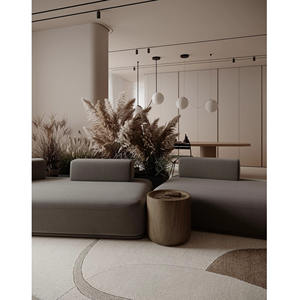 Alfombra de área de lana contemporánea de lujo personalizada patrón curvo abstracto para interiores de decoración moderna para el hogar o Picnic - Product Image 2