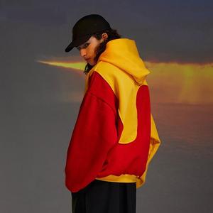 OEM personalizado de moda de alta calidad 100% algodón de gran tamaño Niño de algodón de dos tonos con paneles sudaderas con capucha para hombres - Product Image 4