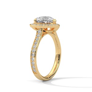 2.0ct Heart Cut CZ Halo <b>Solitaire</b> <b>Ring</b> 925 Sterling <b>Silver</b> Engagement Band - Product Image 4