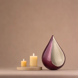 Noir Shamrock vert nouvelle forme larme crémation urnes adulte mémorial souvenir cendres urne en gros funéraire décoratif funéraire urne - Product Image 6