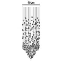 Lampe suspendue LED en acier au design nordique personnalisé, avec pendentif en spirale en pierre de charbon, idéale pour plafonds hauts, villas, hôtels, salons et escaliers