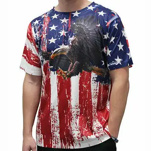 Amerikanische Flagge Sublimation Eagle T-Shirt mit patriotischen Stern und Streifen