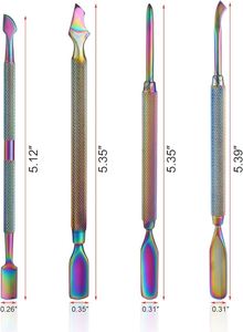 Suministros profesionales para uñas, empujador de cutículas, removedor de cutículas de acero inoxidable, limpiador de uñas, herramientas para dedos de los pies - Product Image 3