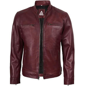 Veste en cuir Boxy personnalisée pour hommes Veste à fermeture éclair lourde grande taille Streetwear Logo personnalisé Veste pour hommes usine - Product Image 6