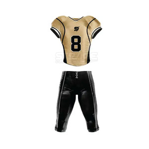 Uniforme de football américain personnalisé pour hommes - Respirant, grande taille, manches courtes, évacuation de l'humidité, 100% polyester, vêtements d'équipe - Product Image 1