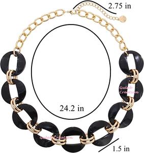 Nueva llegada cadena grande gargantilla Collar declaración geométrica gargantilla collar negro resina acetato grueso collares para mujeres niñas - Product Image 4