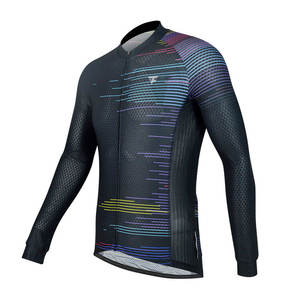 Camiseta de Ciclismo de manga larga personalizada para hombre, a prueba de viento, sin costuras, las mejores camisetas de bicicleta de equipo, talla grande, venta al por mayor, sublimación de fabricante - Product Image 3