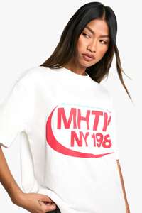 Camiseta básica de gran tamaño con logotipo de impresión personalizado de peso pesado Camiseta de algodón 100% de talla grande de alta calidad para mujer - Product Image 4