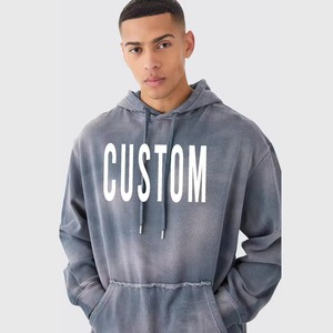 Nouveau design de sweat à capuche haut de gamme unisexe sweat à capuche surdimensionné lourd vintage à capuche délavé à l'acide étiquette personnalisée sweat à capuche tricoté - Product Image 1