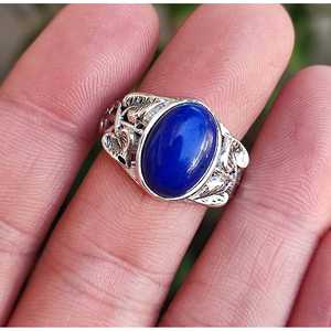 Boho Chic Lapis Lazuli <b>Statement</b> <b>Ring</b> Handmade Sterling Silver <b>Ring</b> for Gift - Product Image 3