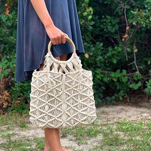 Macrame กระเป๋าแฟชั่นสำหรับผู้หญิง, กระเป๋าครอสบอดี้มินิวินเทจกระเป๋าอินเทรนด์สำหรับเด็กผู้หญิงผลิตในเวียดนาม - Product Image 4