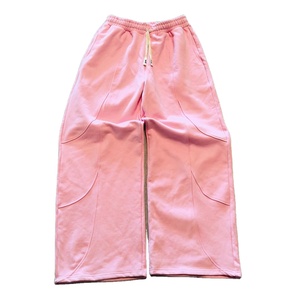 Streetwear 100% coton personnalisé pantalons de survêtement hommes Hip Hop pantalon de survêtement ceinture élastique jambe droite survêtement pantalons pour hommes lavés - Product Image 1