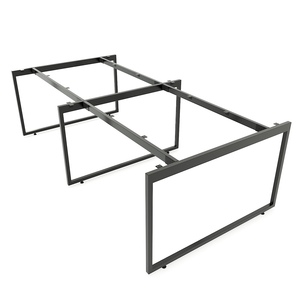 Minimalist 4-Person Cluster <b>Table</b> with Steel Frame Assembly 240x120cm Iron HCSL016 System for <b>Dining</b> Apartment Kitchen Hotel - Product Image 5