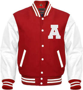 Chaqueta Universitaria Azul y Blanca de Moda, Personalizada, al por Mayor, de Alta Calidad, Unisex, Estilo Urbano, con Parches, Camuflaje, Cuero, para Invierno - Product Image 5