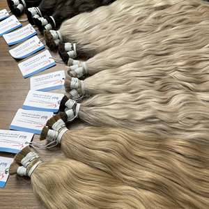 Extensión de cabello humano vietnamita de onda natural a granel superior de 6 a 32 pulgadas en colores completos Cabello a granel de color natural - Product Image 1