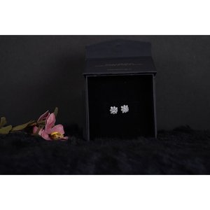 NOVAMART Fine Silverings 925 Sterling Luna Silver <b>Stud</b> Vintage 18k Gold White Rose Ruby Snowflake Butterfly Moon Pattern Wholesa - Product Image 1