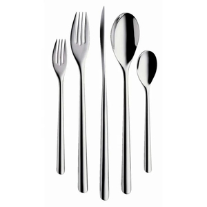 Ensemble de 5 couverts en acier inoxydable avec poignée en forme de feuille poli miroir, parfait pour les ustensiles de cuisine et la table de mariage - Product Image 4