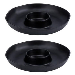 Plateau à chips et trempette en métal à 3 compartiments, design tendance, plateau de service pour collations, plateau de service pour fêtes, plateau à chips et trempette, meilleur prix - Product Image 2