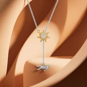 Jeulia Icarus Myth Adjustable Pave Halo Sun Lariat Necklace with Zircon - Product Image 6