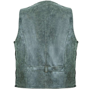 Gilet en cuir vestes moto véritable peau de vache motard fabriqué au Pakistan élégant gilet en cuir respirant pour la vente en ligne - Product Image 5
