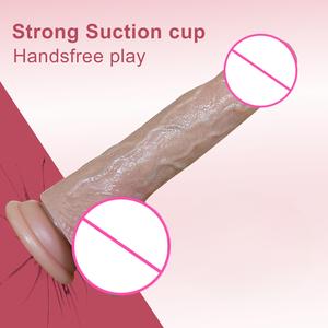 Proveedor de Consolador Realista con Eyaculación y Fuerte Ventosa, Pene Blando con Eje Curvo y Testículos para Mujer - Product Image 6