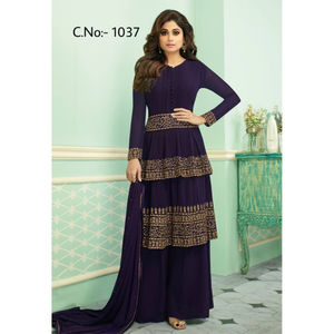Nueva Colección de Diseño Bollywood, Salwar Kameez de Georgette Sintética con Bordado Elegante y Dupatta, Exportador y Proveedor Indio - Product Image 1